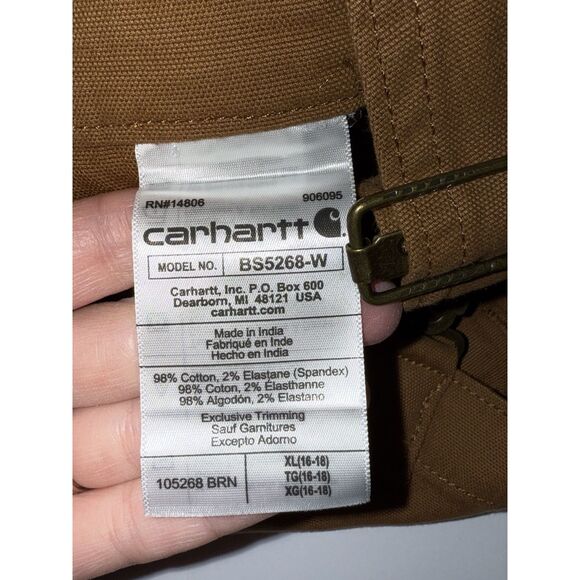 Carhartt Women Relaxed Fit Shortalls One-Piece Canvas Overall Shorts XL 16-18 - Picture 15 of 16